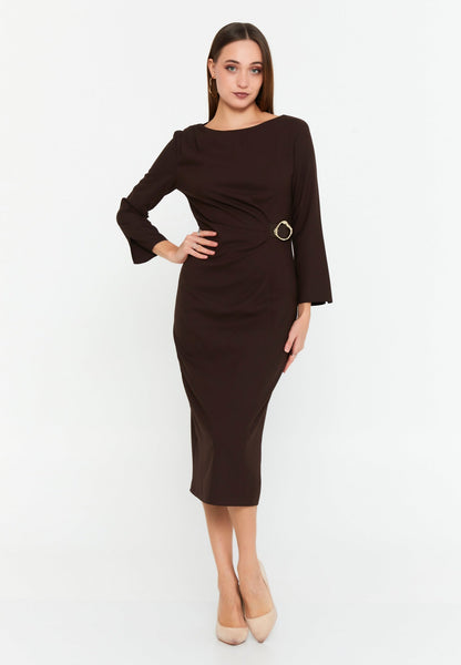 Long Sleeve Midi Polyester Column Regular Evening Dress Unit Price: €35