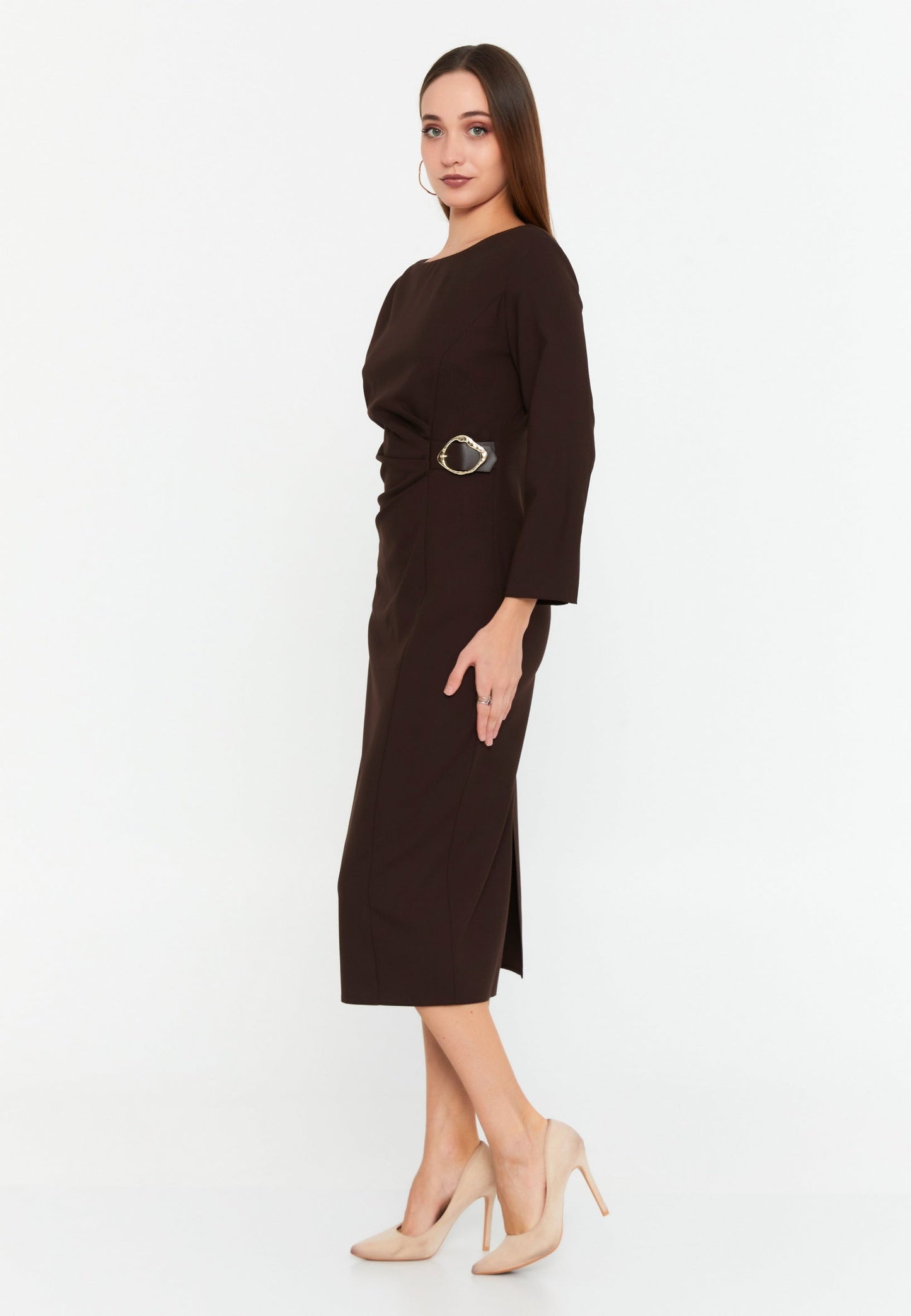 Long Sleeve Midi Polyester Column Regular Evening Dress Unit Price: €35