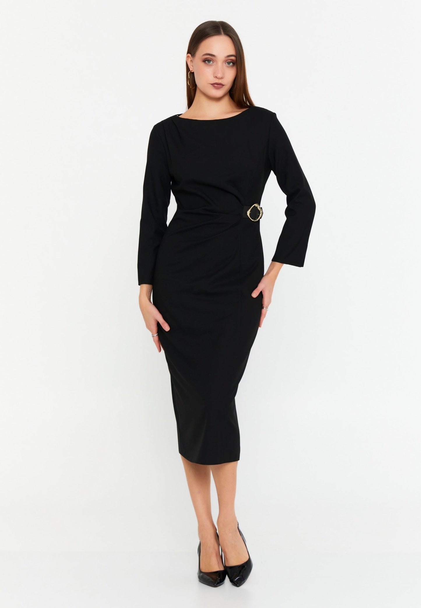 Long Sleeve Midi Polyester Column Regular Evening Dress Unit Price: €35