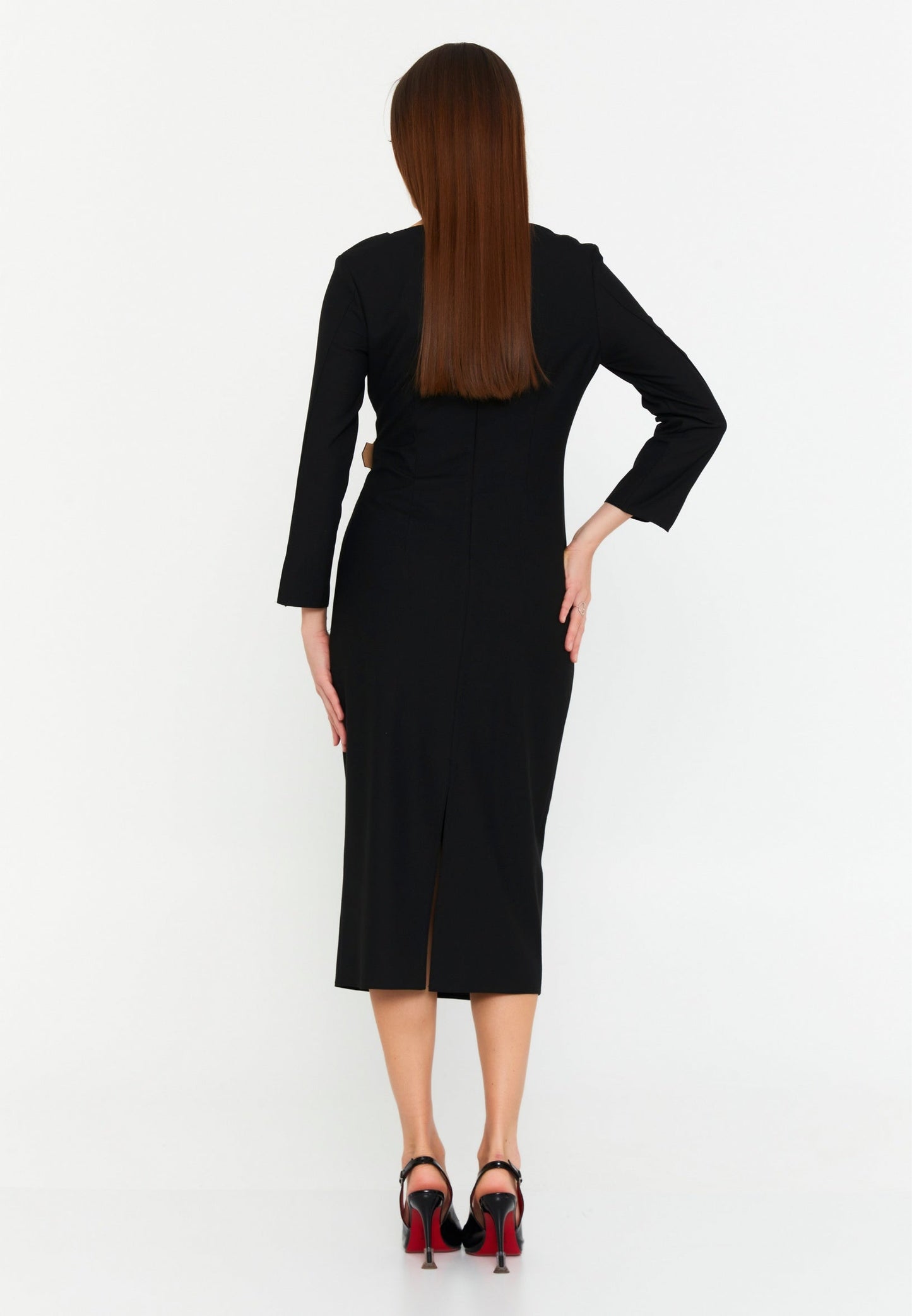 Long Sleeve Midi Polyester Column Regular Evening Dress Unit Price: €35