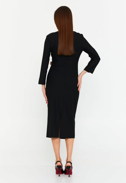 Long Sleeve Midi Polyester Column Regular Evening Dress Unit Price: €35