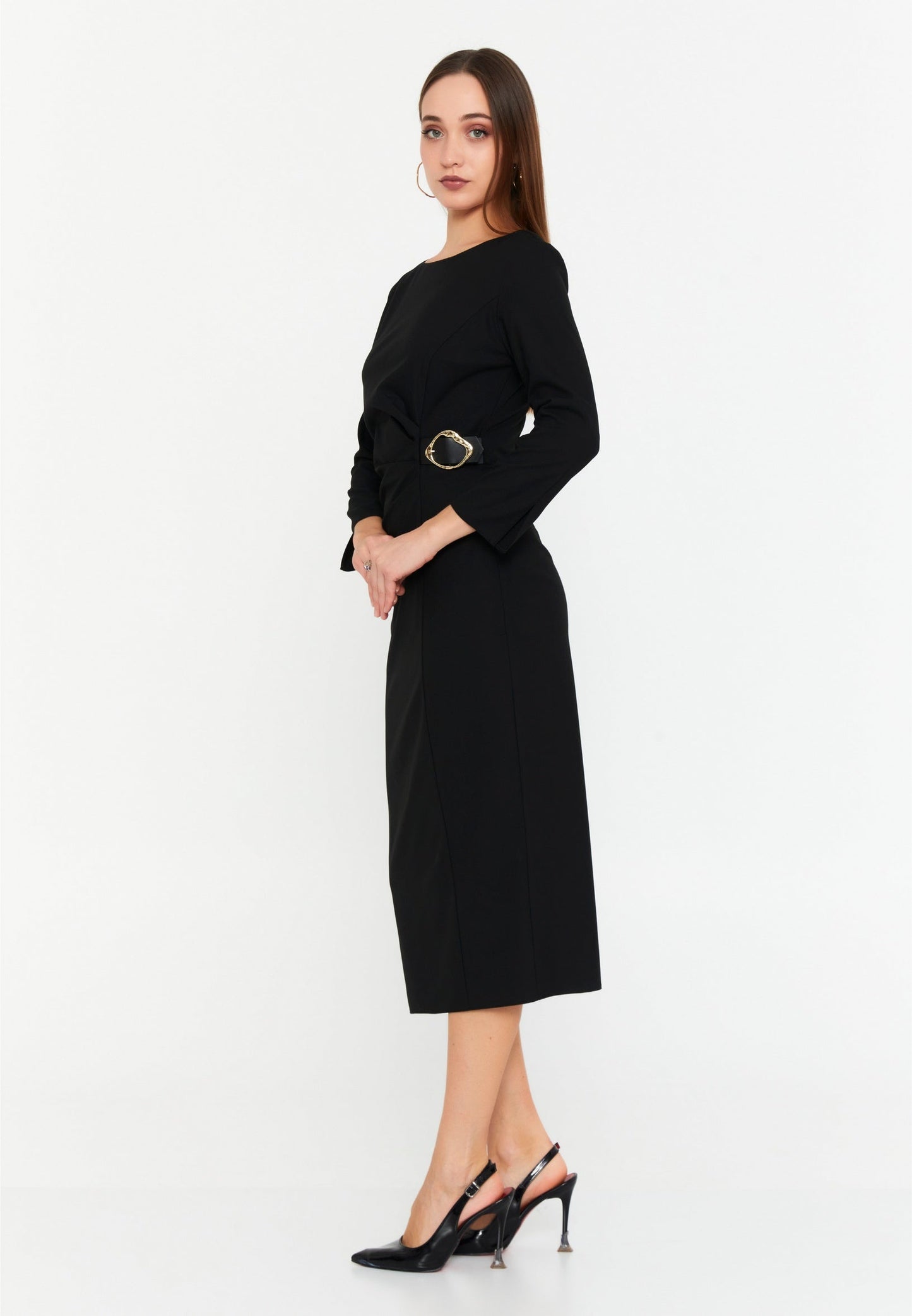 Long Sleeve Midi Polyester Column Regular Evening Dress Unit Price: €35