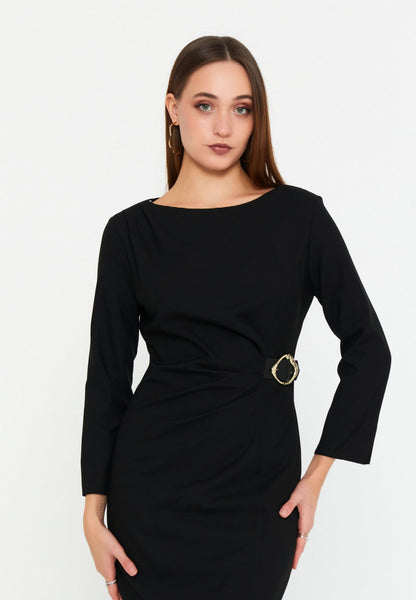 Long Sleeve Midi Polyester Column Regular Evening Dress Unit Price: €35