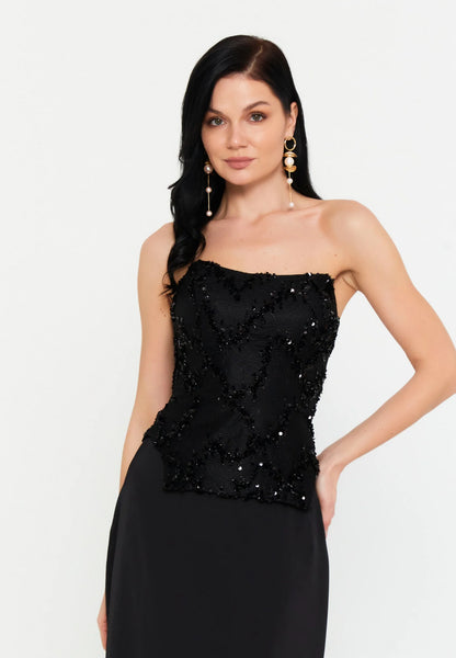 Strapless Satin Lacy Regular Two-Piece Outfit Unit Price: €70