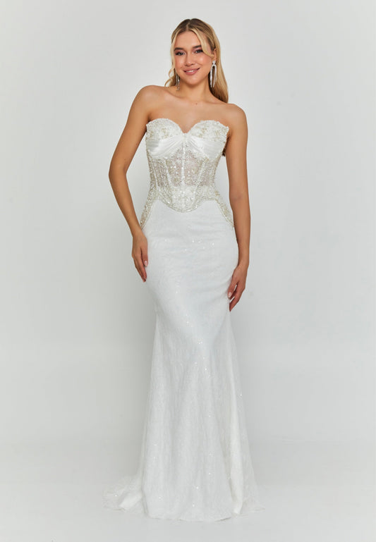Strapless Maxi Lace Regular Wedding Dress Unit Price: €360