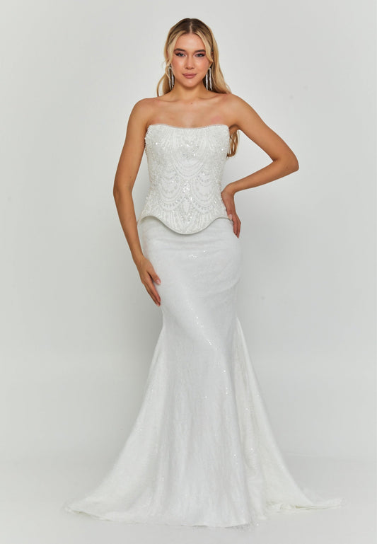 Strapless Maxi Lace Regular Wedding Dress Unit Price: €360
