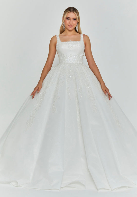Sleeveless Maxi Tulle Regular Wedding Dress Unit Price: €455