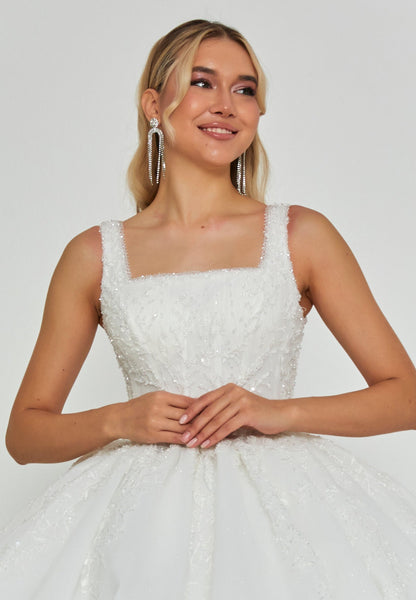 Sleeveless Maxi Tulle Regular Wedding Dress Unit Price: €460