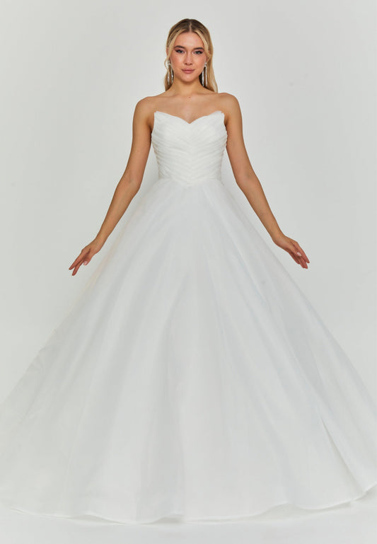 Strapless Maxi Polyester Regular Wedding Dress Unit Price: €280