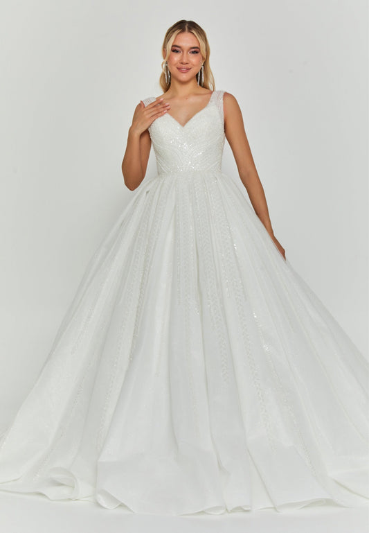 Sleeveless Maxi Tulle Regular Wedding Dress Unit Price: €455