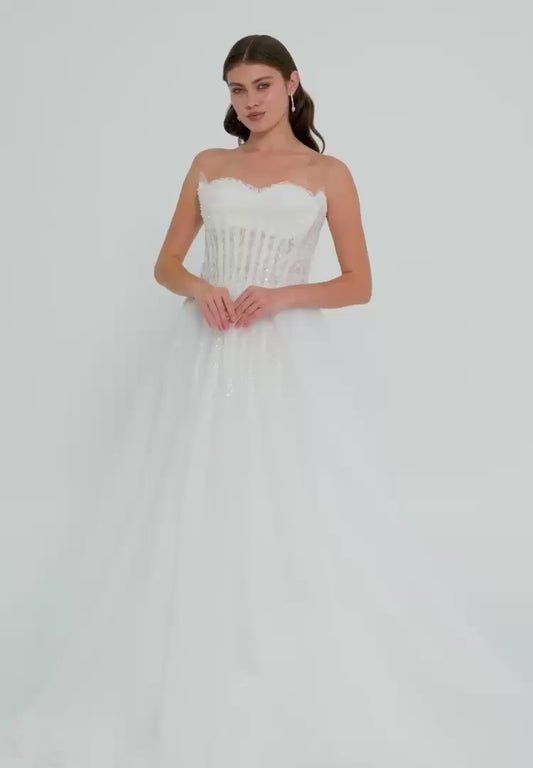 Strapless Maxi Polyester Regular Wedding Dress Unit Price: €210