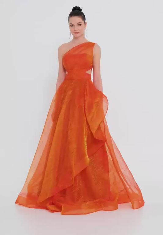 One Shoulder Maxi Polyester A - Line Regular Prom Dress Unit Price: €72