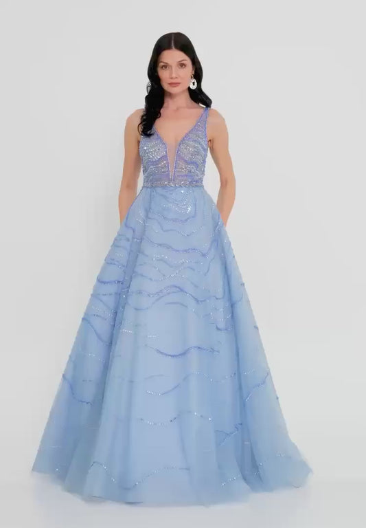 Sleeveless Maxi Tulle A - Line Regular Prom Dress Unit Price: €180