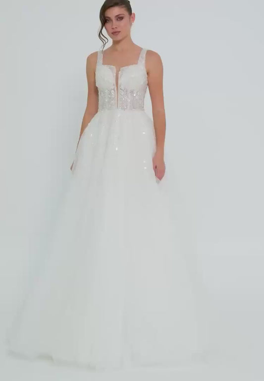 Sleeveless Maxi Tulle Regular Wedding Dress Unit Price: €240