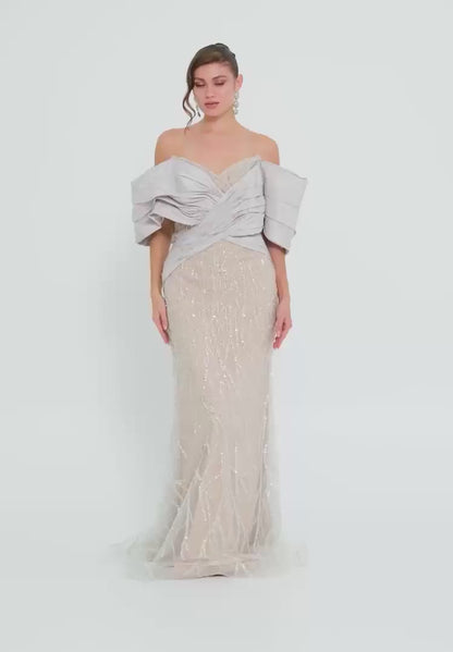 Off Shoulder Maxi Tulle Mermaid Regular Wedding Guest Dress Unit Price: €72