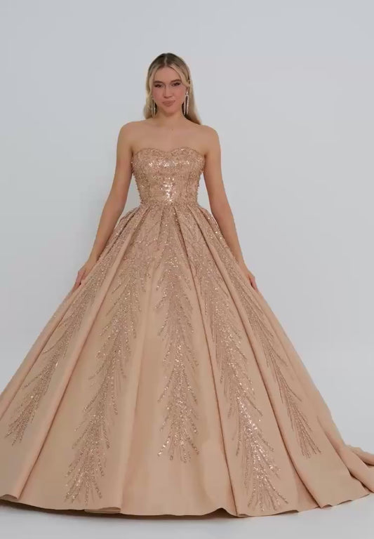 Strapless Maxi Polyester Regular Engagement Dress Unit Price: €510