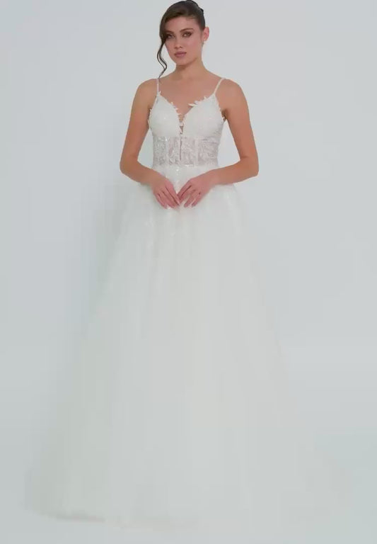 Sleeveless Maxi Tulle Regular Wedding Dress Unit Price: €240